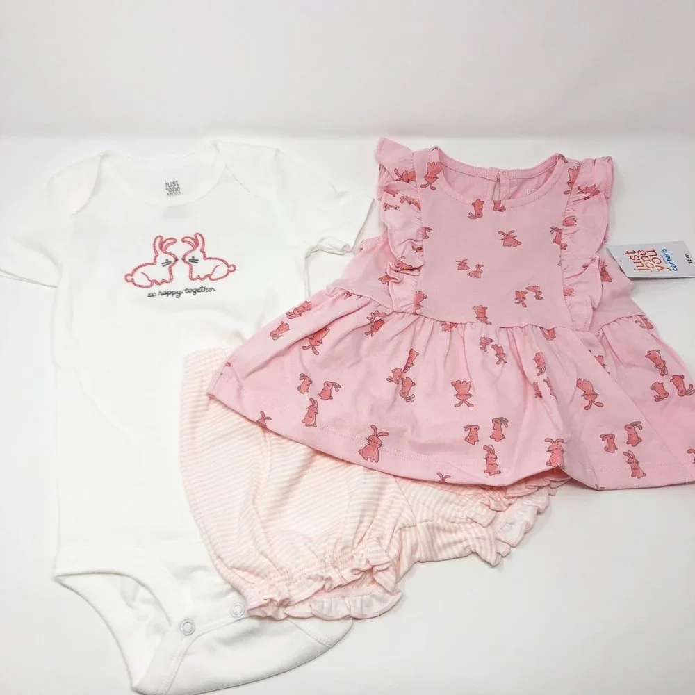 NWT 18Mo Infant Baby Girl 3Pc Set Bunny ~So Happy Together~ Just One You